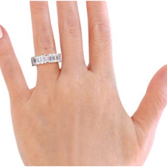 EMERALD CUT ETERNITY BAND - Picture 10 of 10